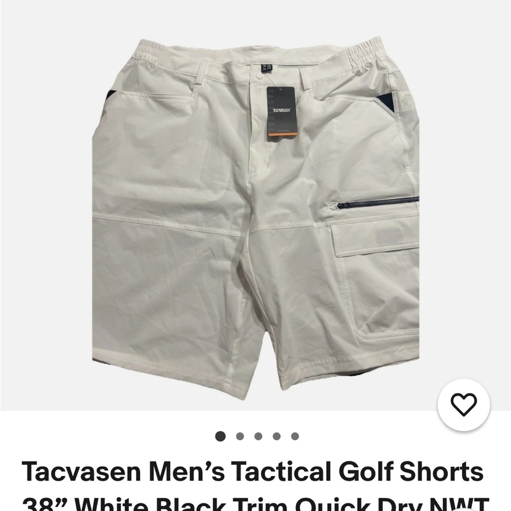 Men's Cargo Shorts - White with Black Accents